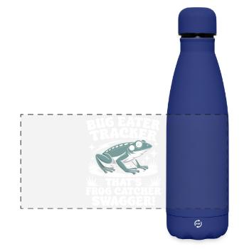 Frog Catcher Bug Eater Tracker Frog - Matte Panoramic Thermal Bottle 500 ml - dark blue  - Front