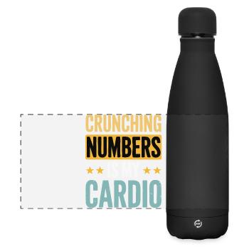 Crunching Numbers - Cardio Financial Humor - Matte Panoramic Thermal Bottle 500 ml - black - Front