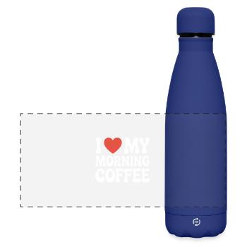 J’adore mon café du matin - Gourde isotherme panoramique mate 500 ml - bleu foncé  - Devant