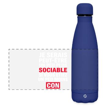 I might be a little more sociable - Matte Panoramic Thermal Bottle 500 ml - dark blue  - Front