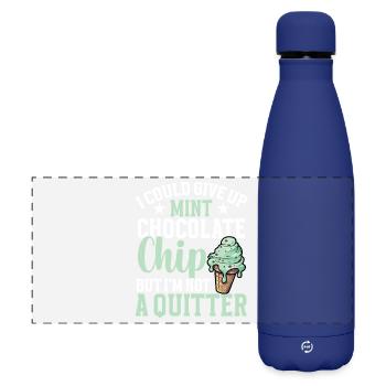 Mint Chocolate Chip Scoop Cream Flavor Mint - Matte Panoramic Thermal Bottle 500 ml - dark blue  - Front