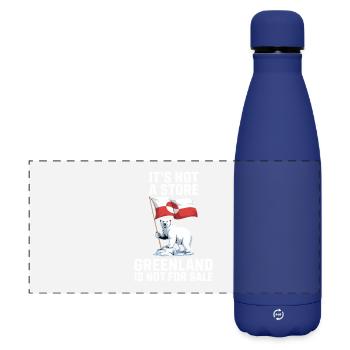 Le Groenland n’est pas à vendre - Gourde isotherme panoramique mate 500 ml - bleu foncé  - Devant