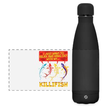 Toothcarp Killfish Toothed carp - Matte Panoramic Thermal Bottle 500 ml - black - Front