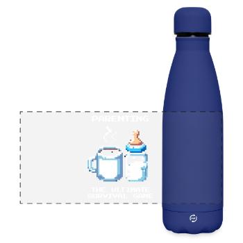 Parenting: Ultimatives Survival | Eltern - Matte Panorama Isolierflasche 500 ml - Dunkelblau  - Vorne