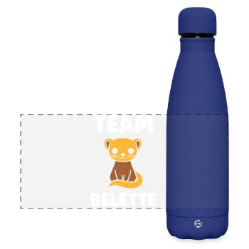 Team Belette Chaton Mascot - Gourde isotherme panoramique mate 500 ml - bleu foncé  - Devant