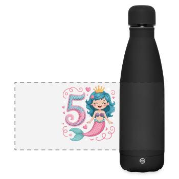 Mermaid 5th Birthday 5 Years - Matte Panoramic Thermal Bottle 500 ml - black - Front