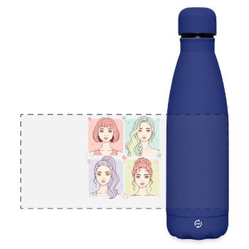 Kpop Coréen, Pop Anime mignon, Fille de Corée, Musique d’amour - Gourde isotherme panoramique mate 500 ml - bleu foncé  - Devant