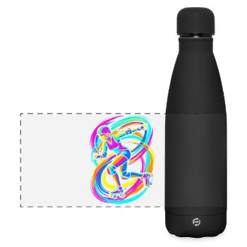 Rollschuhläuferin - Matte Panorama Isolierflasche 500 ml - Schwarz - Vorne