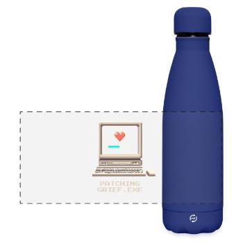 Trauer patchen | Bestatter Ironie - Matte Panorama Isolierflasche 500 ml - Dunkelblau  - Vorne