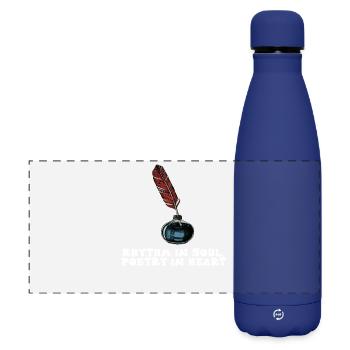 Quill of Soul, Poetry in Heart - Matte Panoramic Thermal Bottle 500 ml - dark blue  - Front