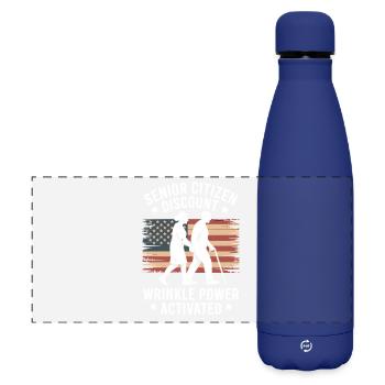 Senior Discount Retirement Humor - Matte Panoramic Thermal Bottle 500 ml - dark blue  - Front