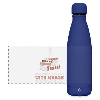 Books and Quills Slam Echoes - Matte Panoramic Thermal Bottle 500 ml - dark blue  - Front