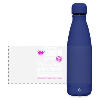 Chefin der Verrückten Mannschaft Chefin Geschenke - Gourde isotherme panoramique mate 500 ml - bleu foncé  - Devant