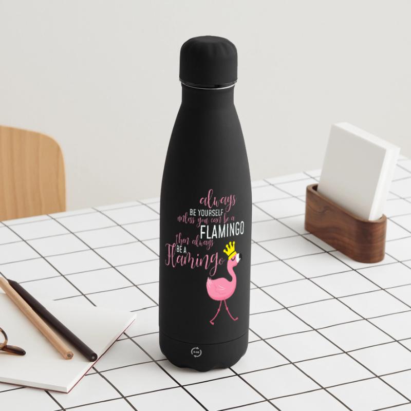 Flamingo Selbstsein: Einzigartige Botschaft Matte Panorama Isolierflasche 500 ml