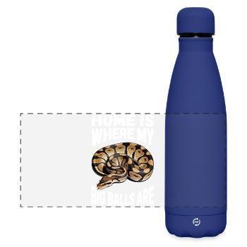 Königspython Schlangen Liebhaber Terrarium Python - Matte Panorama Isolierflasche 500 ml - Dunkelblau  - Vorne