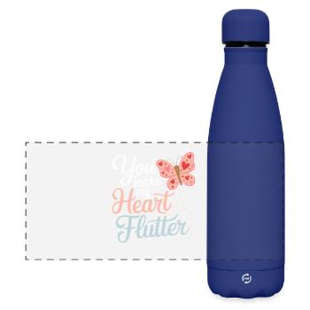 You Make My Heart Flutter Romantic - Matte Panoramic Thermal Bottle 500 ml - dark blue  - Front