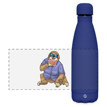 Jeu de cartes de poker paresseux - Gourde isotherme panoramique mate 500 ml - bleu foncé  - Devant