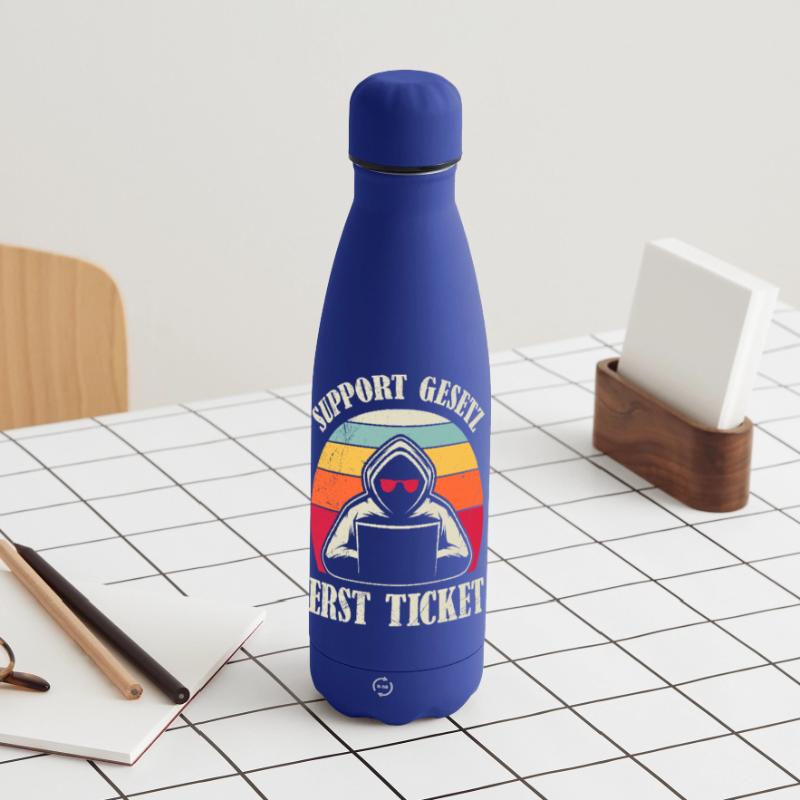 Computer Science Coder SUPPORT GESETZ ERST TICKET Matte Panorama Isolierflasche 500 ml