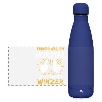 Winzer Spruch - Matte Panorama Isolierflasche 500 ml - Dunkelblau  - Vorne