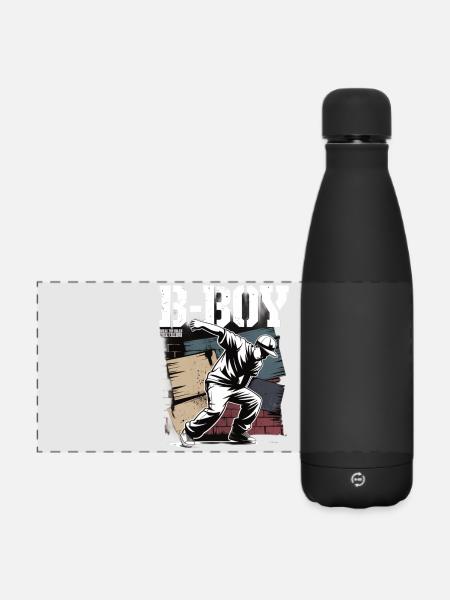 B-Boy Breakdance Streetstyle Breakdancer - Matte Panorama Isolierflasche 500 ml - Schwarz