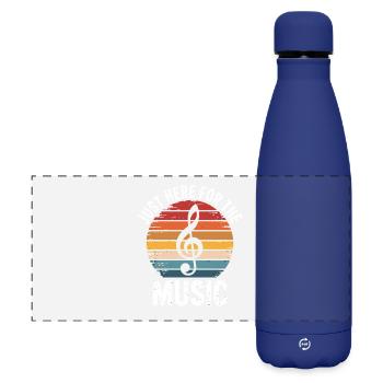 Nur Wegen Der Musik Hier Bunter Retro Musik-Look - Matte Panorama Isolierflasche 500 ml - Dunkelblau  - Vorne