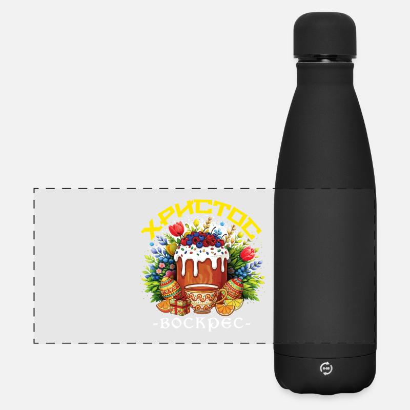 Greek Easter Holiday Pascha - Matte Panoramic Thermal Bottle 500 ml - black