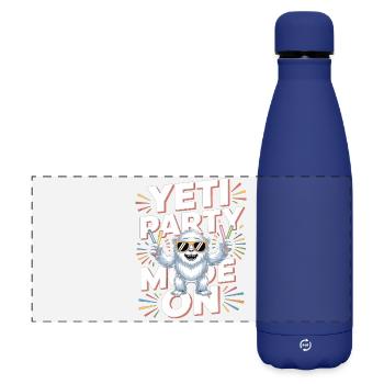 Yeti Party Mode – Funny Party Monster - Matte Panoramic Thermal Bottle 500 ml - dark blue  - Front