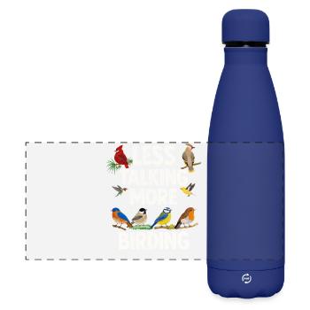 Bird Watching Birding Bird Watcher Bird Nerd - Matte Panoramic Thermal Bottle 500 ml - dark blue  - Front