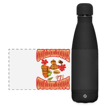 Map of Guadeloupe style madras 971 gwada - Matte Panoramic Thermal Bottle 500 ml - black - Front