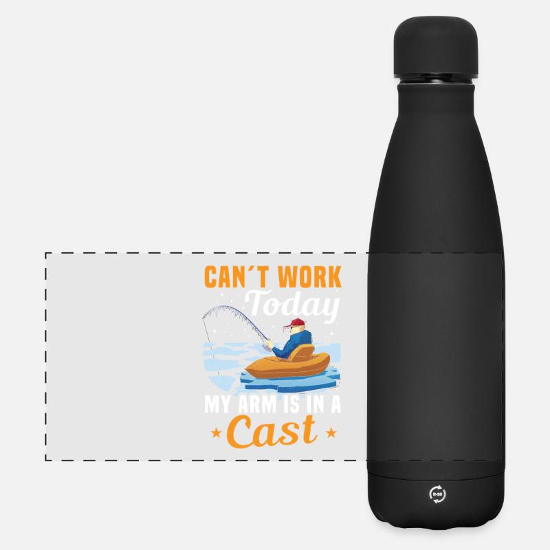 Can’t Work Today My Arm Is in a Cast Angeln - Matte Panorama Isolierflasche 500 ml - Schwarz