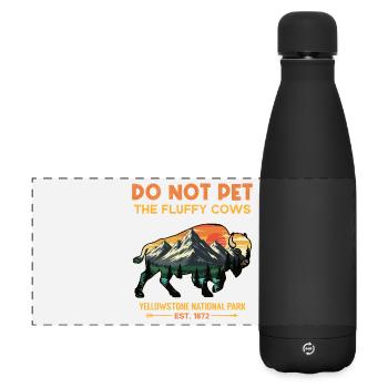 Buffle duveteux du parc national de Yellowstone - Gourde isotherme panoramique mate 500 ml - noir - Devant