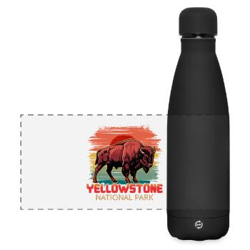 Buffalo Yellowstone National Park - Matte Panoramic Thermal Bottle 500 ml - black - Front