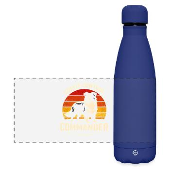 Collie Kommando | Border Collie Retro - Matte Panorama Isolierflasche 500 ml - Dunkelblau  - Vorne