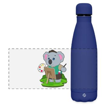Koala Maler Pinsel Malen - Matte Panorama Isolierflasche 500 ml - Dunkelblau  - Vorne