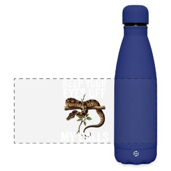 Königspython Schlangen Liebhaber Terrarium Python - Matte Panorama Isolierflasche 500 ml - Dunkelblau  - Vorne