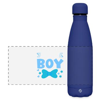 Grand-père parle d’une fête de révélation du sexe des jeunes - Gourde isotherme panoramique mate 500 ml - bleu foncé  - Devant