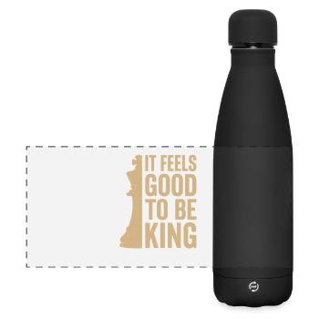 It Feels Good to Be a King – Chess Design - Matte Panoramic Thermal Bottle 500 ml - black - Front
