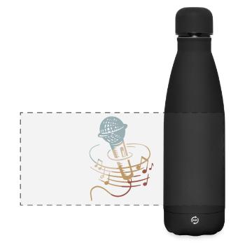 Sänger Mikrofon Karaoke Musiker Mikrophon Singen - Matte Panorama Isolierflasche 500 ml - Schwarz - Vorne