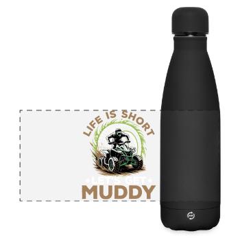 Quad ATV Garçons Hommes Quad Wheeler - Gourde isotherme panoramique mate 500 ml - noir - Devant