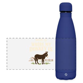 Esel-liebhaber Esel Lustiger Esel Bauernhoftier - Matte Panorama Isolierflasche 500 ml - Dunkelblau  - Vorne