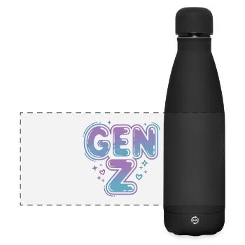 Gen Z Gradient Font Design - Matte Panoramic Thermal Bottle 500 ml - black - Front
