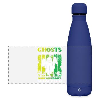 Geisterjäger Halloween Englisch Spruch - Matte Panorama Isolierflasche 500 ml - Dunkelblau  - Vorne