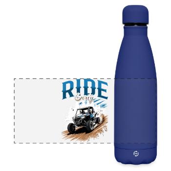 UTV Off Road 4 Wheeler Side by side - Matte Panorama Isolierflasche 500 ml - Dunkelblau  - Vorne