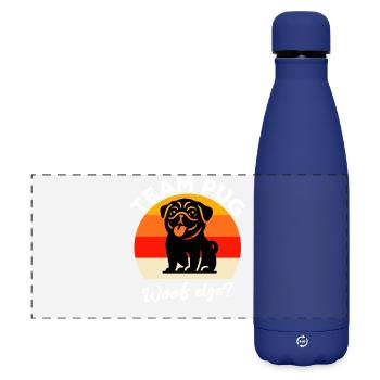 Équipe Pug - Gourde isotherme panoramique mate 500 ml - bleu foncé  - Devant