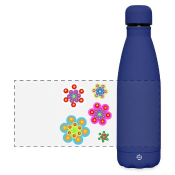Fille Baby Enfant Rétro Floral Summer - Gourde isotherme panoramique mate 500 ml - bleu foncé  - Devant
