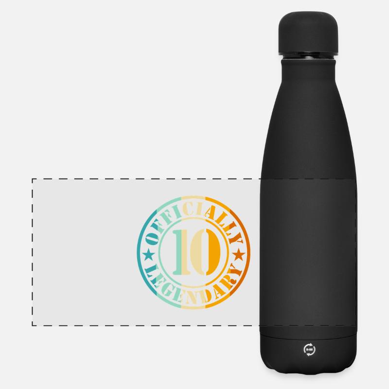 10. Geburtstag Junge Mädchen Legende Level 10 - Matte Panorama Isolierflasche 500 ml - Schwarz