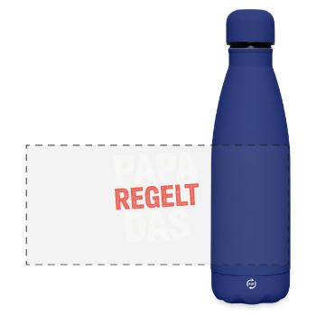 Papa règle le drôle de phrase « Père de famille » - Gourde isotherme panoramique mate 500 ml - bleu foncé  - Devant