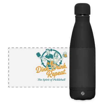Pickleball Dink Drink Repeat Joueur drôle - Gourde isotherme panoramique mate 500 ml - noir - Devant