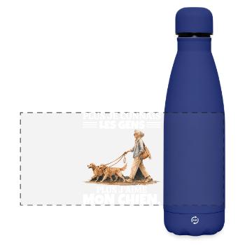 L'Amour de mon Papa : Hommage et Souvenir - Gourde isotherme panoramique mate 500 ml - bleu foncé  - Devant