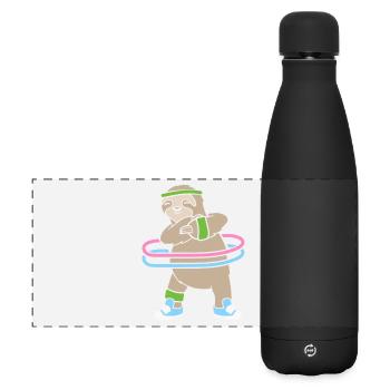 Hula Hup Hullern Huller Hoop Faultier - Matte Panorama Isolierflasche 500 ml - Schwarz - Vorne